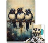 Puzzle 1000 pièces Trois Oiseaux pour Adolescents, Jouets éducatifs et éducatifs, Jeux en Famille, Cadeaux pour Amis et Famille 50x75cm