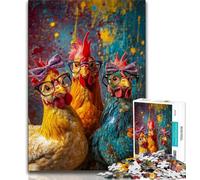 Puzzle 1000 pièces Trois Poules pour Adolescents, Jeux éducatifs, décoration d'intérieur, Collection d'artistes, Beaux-Arts (38x26cm)