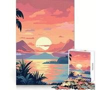 Puzzle 1000 pièces Tropical Lofi Escape pour Adultes, idéal pour se remémorer Le passé, se détendre et s'amuser Solide et Amusant Cadeau de Noël (38x26cm)