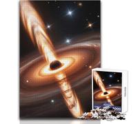 Puzzle 1000 pièces Trou Noir avec Disque d'accrétion - Détente et Calme en Solo - Découpe précise - Dimensions:38x26cm