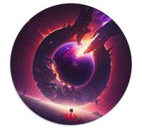 Puzzle 1000 pièces Trou Noir de l'espace, Puzzle Rond 1000 pièces pour Adultes, Jeu Familial interactif, défi cérébral, Jouet éducatif 67,5 x 67,5 cm