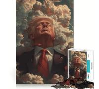 Puzzle 1000 pièces Trump dans Les Nuages, Ajustement Parfait, Jeu Artistique et intellectuel, Cadeau d'anniversaire Amusant (38x52cm)