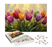Puzzle 1000 Pièces Tulipe, Puzzle 1000 Pièces Adultes et Enfants, Puzzles Bois avec Une Boîte d'emballage Exquise, Jeu Éducatif Puzzles Fleur, Decoration Maison, Cadeau Femme, Cadeau Homme, -7753