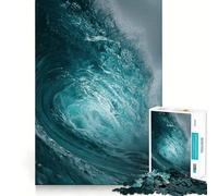 Puzzle 1000 pièces Turquoise Vagues Océaniques Découpe Soigneuse Jeu de Réflexion Cadeau Atelier Calme Activité Anniversaire (38x52cm)