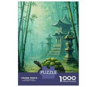 Puzzle 1000 Pièces Turtle in Bamboo Forest with Pagodas pour Adolescents - Jeu De Réflexion - Cadeaux pour Femmes - Idées Cadeaux Uniques pour Un Anniversaire Ou Noël 38x26cm/1000pcs
