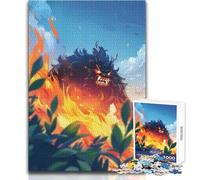 Puzzle 1000 pièces Tyran du Feu - Idéal pour des Moments de détente à la Maison - Jeu de Construction Durable et précis - Dimensions:38x52cm