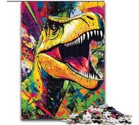 Puzzle 1000 pièces Tyrannosaurus Rex Graffiti pour Adultes et Adolescents, Staycation Kill Time, renforce l'amour Entre Couples (26x38cm)