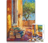 Puzzle 1000 pièces « Un après-midi Tranquille avec des Livres » - Jeu intellectuel et éducatif pour Un Père Noël Secret - Dimensions : 50x75cm