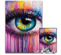 Puzzle 1000 pièces : Un bel œil Peint en Couleurs, Un Puzzle en Carton Anti-Stress, Une œuvre d'art pour Les Vacances à la Maison et à partir de 14 Ans, 26x38cm