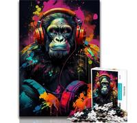 Puzzle 1000 pièces Un Gorille avec Un Casque pour Adolescents Jouet éducatif Anti-Stress (50x75cm)