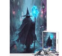 Puzzle 1000 pièces « Un Magicien dans Une Ville pluvieuse » Décoration Murale Cadeau d'anniversaire Jeu éducatif pour développer la motricité Fine et Le Cerveau Dimensions 38x52cm
