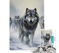 Puzzle 1000 pièces Une Meute de Loups Jeu Familial Stimulant l'intelligence et Les capacités cérébrales Jouet addictif pour Les Jeux et Les Anniversaires (Dimensions 38x26cm)