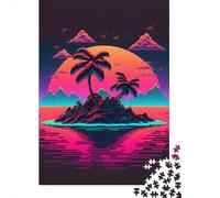 Puzzle 1000 Pièces Une Petite Île Tropicale pour Adultes Jeu Éducatif en Bois pour Adolescents (75x50cm)