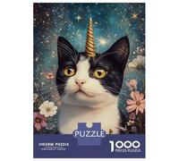 Puzzle 1000 Pièces Unicorn Cat Fantasy -1 Puzzle pour Adultes - Jeu De Réflexion - Décoration Parfaite - Cadeaux Uniques pour Anniversaires Et Noël 52x38cm/1000pcs