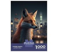 Puzzle 1000 Pièces Urban Fox in The Big City Puzzles pour Adultes, Jouet, Décoration Murale, Course De Vitesse Manuelle, Idéal comme Cadeau pour Toute La Famille 70x50cm/1000pcs
