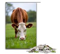 Puzzle 1000 pièces Vache colorée Mangeant de l'herbe Puzzle Amusant pour la Famille Excellent Cadeau pour Les Fans d'anime Cadeau Adulte 1000 pièces