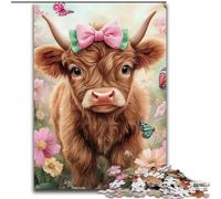 Puzzle 1000 pièces Vache des Highlands, pour Les 14 Ans et Plus, Jeux Amusants, activités à la Maison, Cadeaux d'anniversaire, Cadeaux de Voyage (26x38cm)