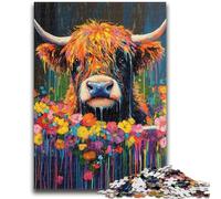 Puzzle 1000 pièces : Vache, Hauteur de Salle de Bain, Jeu éducatif Familial, à Offrir en Cadeau à Toute la Famille, à partir de 14 Ans, 50x75cm