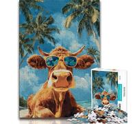 Puzzle 1000 pièces Vaches au Bord de mer pour Adultes, Cadeau, Jouet éducatif intellectuel décompressant, décoration Parfaite 50x75cm