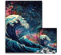 Puzzle 1000 pièces Vague de Kanagawa, Puzzle Spatial, décoration à Faire soi-même, défi cérébral, pour Adultes, Famille, Cadeau de Vacances 50x75cm/19,68x29,52 Pouces