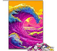 Puzzle 1000 pièces Vagues de Style Japonais pour Adultes, Cadeaux, Interaction Parent-Enfant intéressante pour réduire Le Stress (26x38cm)