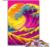 Puzzle 1000 pièces Vagues de Style Japonais pour Adultes et Adolescents, à partir de 14 Ans, Jeux Amusants, activités Amusantes à la Maison, Cadeaux d'anniversaire, Cadeaux de Voyage (26x38cm)