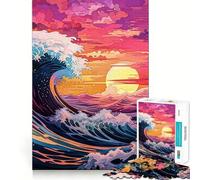Puzzle 1000 pièces Vagues Océaniques pour Adolescents Jeu cognitif Passe-Temps Calme Finition Premium Liste de souhaits du Père Noël (38x52cm)