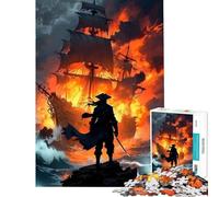 Puzzle 1000 pièces Vaisseau en feu et Guerrier Solitaire Jeu éducatif défi pour Passer Le Temps à la Maison (50x75cm)