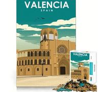 Puzzle 1000 pièces Valence Espagne Art de Voyage Découpe soignée Décoration Logique Jeu de réflexion Calme et détente Décoration de Noël Cadeau (50x75cm)