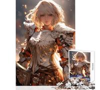 Puzzle 1000 pièces Valkyrie en Armure dorée Jeu éducatif Cadeau de Noël Secret Jeux relaxants avec Poster et fiche de Questions Assortis Dimensions 38x26cm