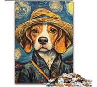 Puzzle 1000 pièces Van Gogh Beagle Puzzles impossibles pour Adultes Décoration à Faire soi-même Cadeaux de Vacances stimulants pour Le Cerveau Taille : 38x26cm