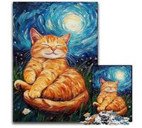 Puzzle 1000 pièces Van Gogh, Chat du Ciel Nocturne, Puzzle en Bois pour 14 Ans et Plus, Défi éducatif, Activités Amusantes à la Maison, Cadeaux d'anniversaire, Cadeaux de Voyage 50x75cm