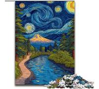 Puzzle 1000 pièces Van Gogh Ciel Nocturne, Jeu Familial Anti-Stress, défi Difficile, renforce l'amour Entre Couples 26x38cm