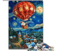 Puzzle 1000 pièces Van Gogh Ciel Nocturne Père Noël pour Adultes, Anti-Stress, Vacances à la Maison, Passe-Temps, Amour Entre Couples (26x38cm)