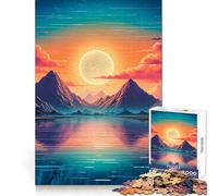 Puzzle 1000 pièces Vaporwave Sunset Défi intellectuel Détente et Confort Découpe précise Cadeau Parfait (50x75cm)