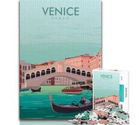 Puzzle 1000 pièces Venise Italie Voyage Impression, Soulagement du Stress Défi Difficile Chaque pièce est Unique - Jeu Familial Amusant et Stimulant (75x50cm)