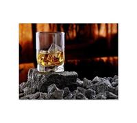 Puzzle 1000 pièces，Verre de Whiskey sur Un Rocher avec Coucher du Soleil à l’arrière-Plan，Adulte Enfant Jeu éducatif en Papier（38x26cm）-R87