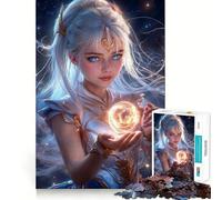 Puzzle 1000 pièces Vierge céleste avec orbe Découpe précise Jeu d'adresse mentale Amusant Jeu de détente Cadeau de Loisirs Festif (38x26cm)