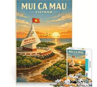 Puzzle 1000 pièces Vietnam Travel Poster | 38x26cm Décoration murale Chaque pièce est unique une excellente idée cadeau pour toute la famille.
