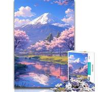 Puzzle 1000 pièces Village de Montagne au Coucher du Soleil pour Adultes, 1000 pièces, intéressant pour la réduction du Stress, Interaction Parent-Enfant, 26x38cm