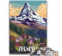 Puzzle 1000 pièces Village de Montagne de Zermatt pour Adultes et Adolescents, à partir de 14 Ans Entraînez Votre Cerveau et Vos Mains Jeu de Noël, 2000 pièces (70x100cm)