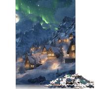 Puzzle 1000 pièces Village de Montagne enneigé pour Adultes, Cadeau d'halloween, Puzzle pour Adultes, décoration de la Maison, Jouets, 1000 pièces (38 x 26 cm)
