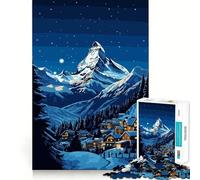 Puzzle 1000 pièces Village des Alpes suisses Découpe soignée Décoration Jeu de logique et de Calme Décoration de Noël Cadeau (38x26cm)