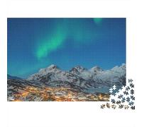 Puzzle 1000 pièces « Village des aurores boréales », chaîne de Montagnes Transparente, Jeu éducatif pour Adultes, décoration intérieure, défi, difficulté élevée, Cadeau d'anniversaire, 52 x 38 cm