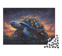 Puzzle 1000 pièces « Village des Tortues » (Maison des Tortues sous Un Ciel Nocturne) - Jeu éducatif pour Adultes - Décoration élégante - - Cadeau d'anniversaire Stimulant - 38 x 26 cm