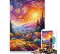 Puzzle 1000 pièces Village étoilé pour Adolescents, Jeu de réflexion, Plaisir partagé, Bords précis, Cadeau du Père Noël 38x52cm