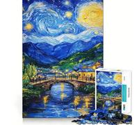 Puzzle 1000 pièces Village étoilé, pour Adultes, Jeu de réflexion apaisant, Bords précis, 38x52cm