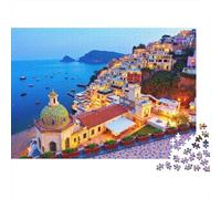 Puzzle 1000 Pièces Villages Côtiers au Crépuscule, Ville Côtière Colorée, Anti-Stress Exercice Cérébral, Carton Épais Premium, Adultes 38x26cm