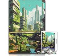 Puzzle 1000 pièces - Ville Ancienne recouverte d'algues - Détente et Calme en Solo - Découpe précise - Dimensions:38x52cm