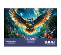 Puzzle 1000 pièces Ville étoilée en Papier recy houette Nuit étoilée, Jeu Stimulant, Jouet Cadeau, décoration Murale, 70x50cm